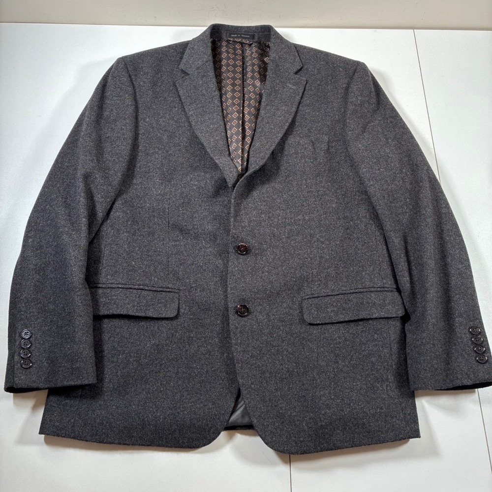 NEW Lauren Ralph Lauren Wool Silk Cashmere Blazer 42R Charcoal Grey Sport Coat